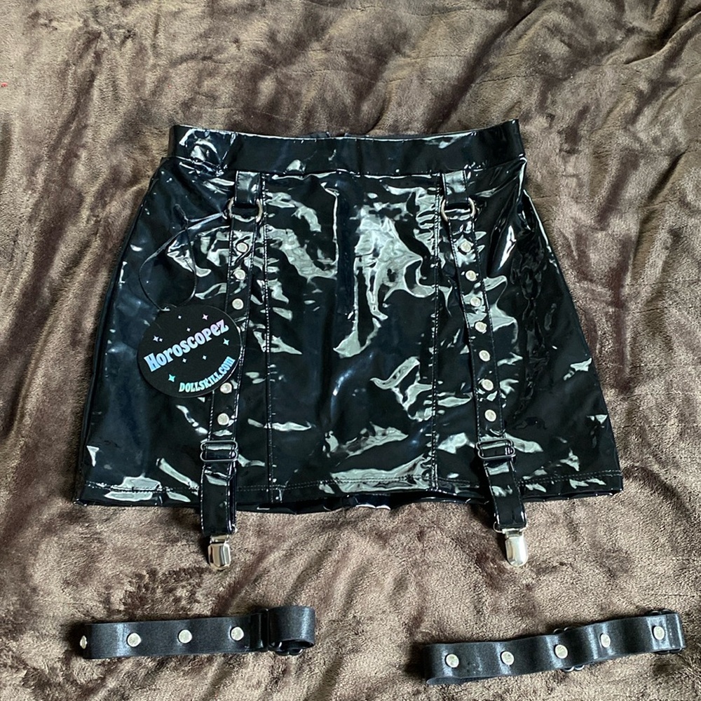 Vinyl mini skirt